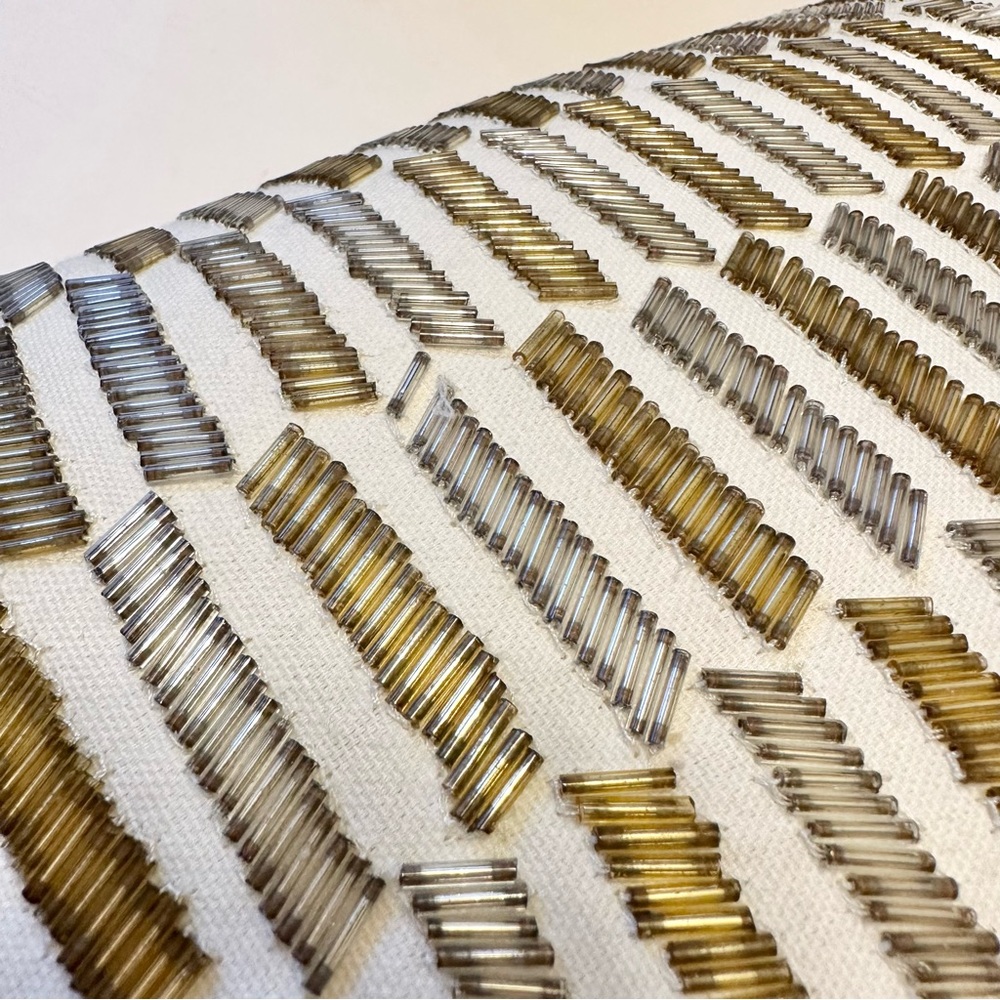 Nate Berkus for Target Silver and Gold Beaded Throw Pillow - Picture 2 of 3